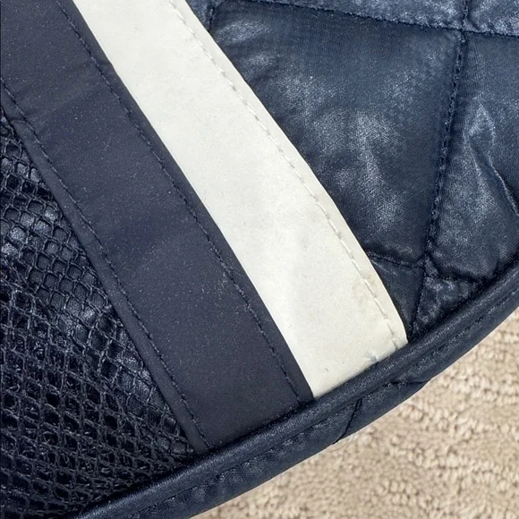 Oliver Thomas Navy Blue Maxxed Out Quilted Tennis Sling Bag with White Accents - Picture 12 of 13